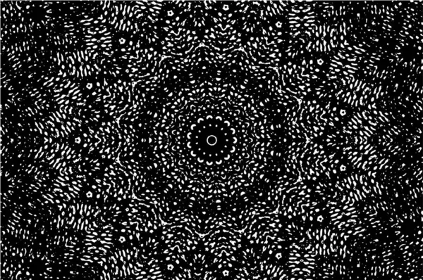 Ornamental Kaleidoscopic Black White Background — Stock Vector
