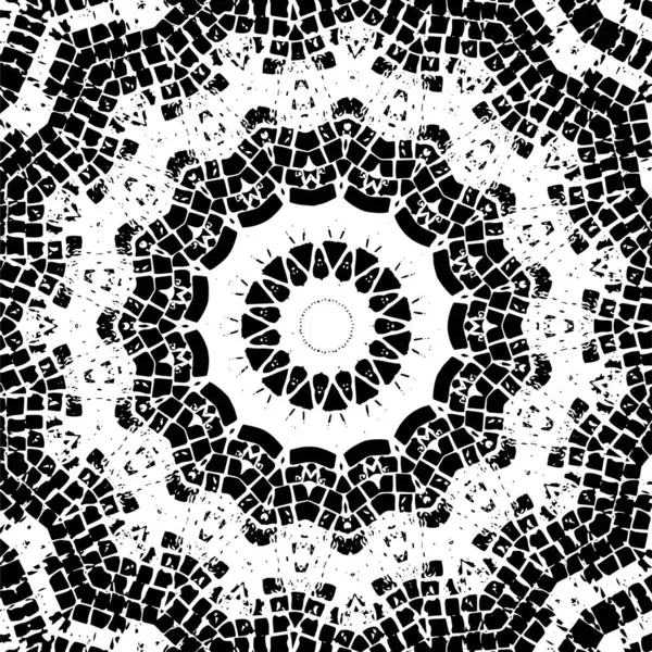 Okrasné Kaleidoskopické Černobílé Pozadí — Stockový vektor