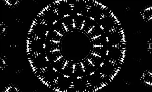 Украшенный Калейдоскопический Чёрно Белый Фон — стоковый вектор