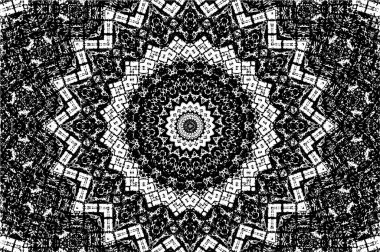 Siyah ve beyaz süslemeli arka plan. Mandala deseni.