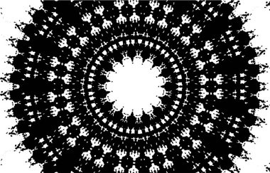 Süslü kaleydoskopik siyah beyaz arkaplan 