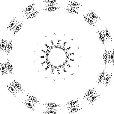 Süslü kaleydoskopik siyah beyaz arkaplan 