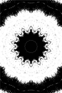 Kaleydoskopik desenli siyah ve beyaz süs arkaplanı