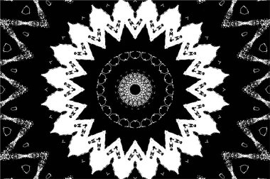 Siyah ve beyaz süslemeli arka plan. Mandala deseni.