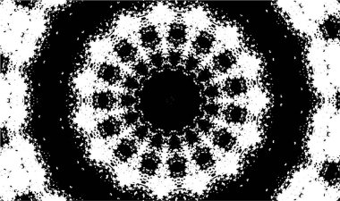 Süslü kaleydoskopik siyah beyaz arkaplan 