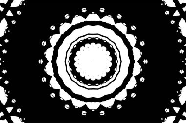 Siyah ve beyaz süslemeli arka plan. Mandala deseni.