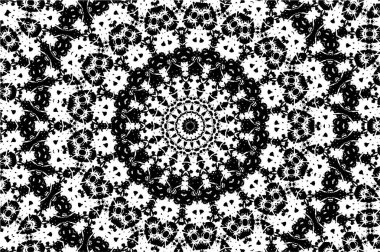 Siyah ve beyaz süslemeli arka plan. Mandala deseni.