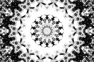 Kaleydoskopik desenli siyah ve beyaz dekoratif arkaplan