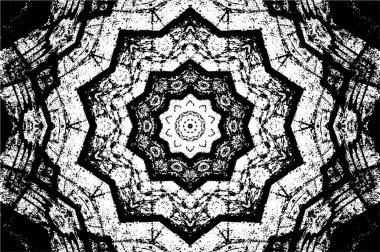 Kaleydoskopik desenli siyah ve beyaz dekoratif arkaplan