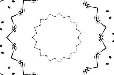 Süslü kaleydoskopik siyah beyaz arkaplan.