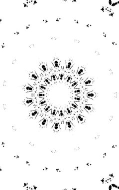 Süslü kaleydoskopik siyah beyaz arkaplan.