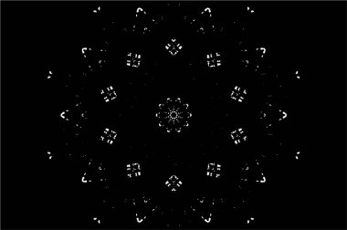 Kaleydoskopik desenli siyah ve beyaz dekoratif arkaplan