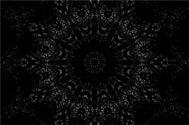 Süslü kaleydoskopik siyah beyaz arkaplan 