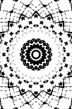 Siyah ve beyaz süslemeli arka plan. Mandala deseni.