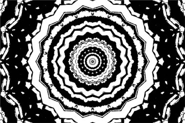 Siyah ve beyaz süslemeli arka plan. Mandala deseni.
