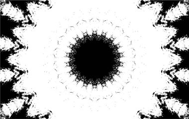 Kaleydoskopik desenli siyah ve beyaz süs arkaplanı