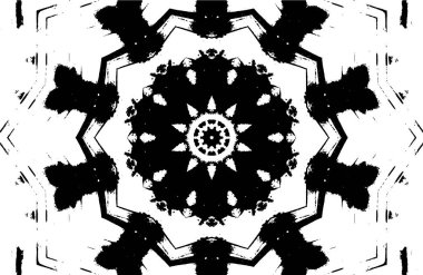 Kaleydoskopik desenli siyah ve beyaz dekoratif arkaplan