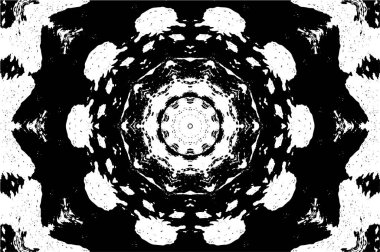 Kaleydoskopik desenli siyah ve beyaz dekoratif arkaplan