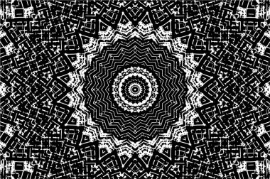Siyah ve beyaz süslemeli arka plan. Mandala deseni.