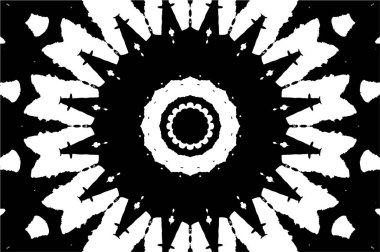 Siyah ve beyaz süslemeli arka plan. Mandala deseni.
