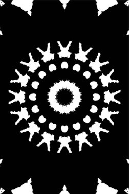 Siyah ve beyaz süslemeli arka plan. Mandala deseni.