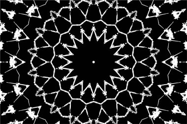 Siyah ve beyaz süslemeli arka plan. Mandala deseni.