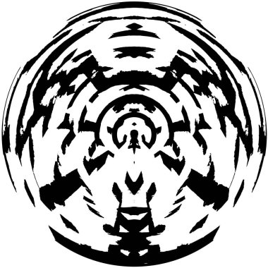 Mürekkep grunge daire çerçevesi, vektör illüstrasyonu