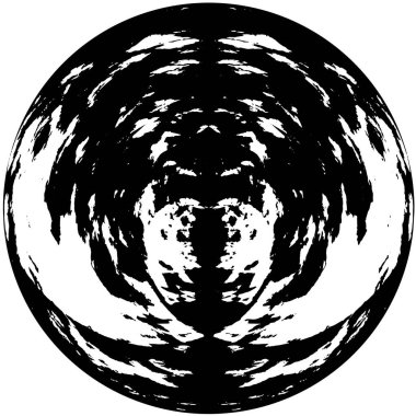 Mürekkep grunge daire çerçevesi, vektör illüstrasyonu