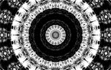 Kaleydoskopik desenli siyah ve beyaz süs arkaplanı