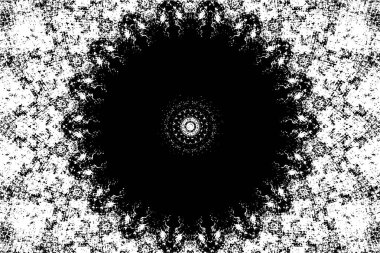 Kaleydoskopik desenli siyah ve beyaz süs arkaplanı