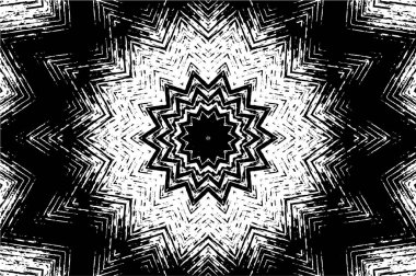 Kaleydoskopik desenli siyah ve beyaz süs arkaplanı