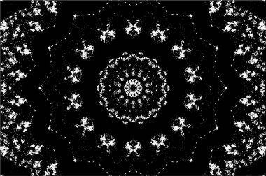 Kaleydoskopik desenli siyah beyaz yaratıcı arkaplan