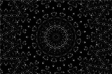 Siyah ve beyaz süslemeli arka plan. Mandala deseni.