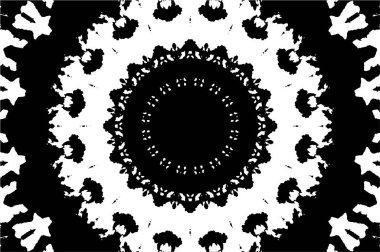 Siyah ve beyaz süslemeli arka plan. Mandala deseni.