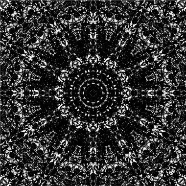 Siyah ve beyaz süslemeli arka plan. Mandala deseni.
