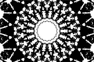 Siyah ve beyaz süslemeli arka plan. Mandala deseni.