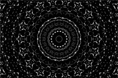 Siyah ve beyaz süslemeli arka plan. Mandala deseni.