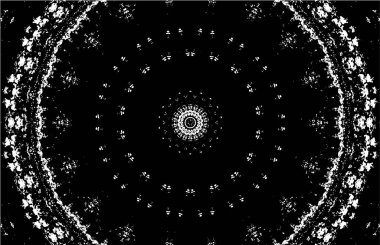 Kaleydoskopik desenli siyah ve beyaz süs arkaplanı