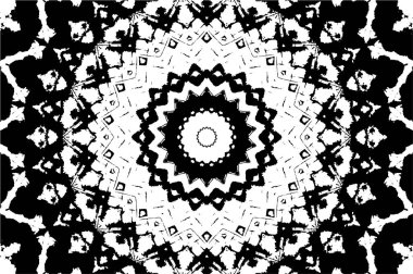 Siyah ve beyaz süslemeli arka plan. Mandala deseni.