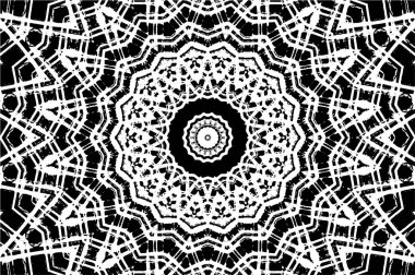 Siyah ve beyaz süslemeli arka plan. Mandala deseni.