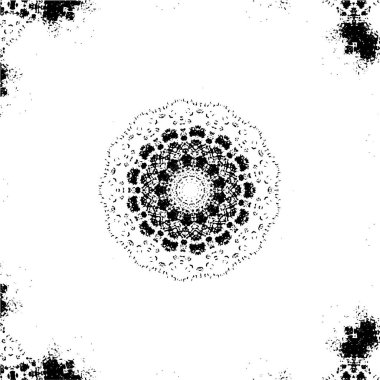 Süslü arka plan, siyah beyaz. Mandala deseni.