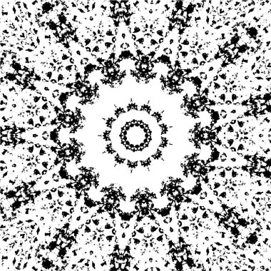 Süslü arka plan, siyah beyaz. Mandala deseni.
