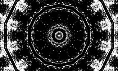 Kaleydoskopik desenli siyah ve beyaz süs arkaplanı