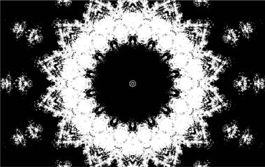 Kaleydoskopik desenli siyah ve beyaz süs arkaplanı