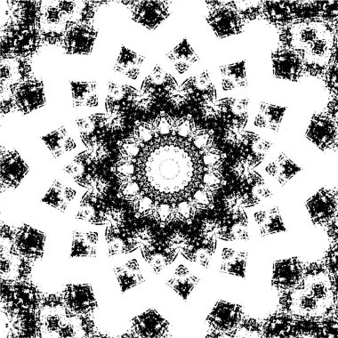 Süslü arka plan, siyah beyaz. Mandala deseni.