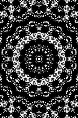 Siyah ve beyaz süslemeli arka plan. Mandala deseni.