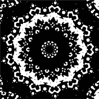 Süslü arka plan, siyah beyaz. Mandala deseni.