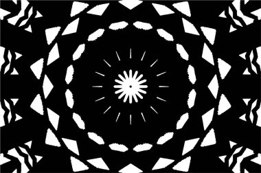 Siyah ve beyaz süslemeli arka plan. Mandala deseni.