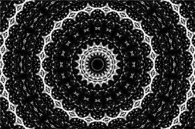 Siyah ve beyaz süslemeli arka plan. Mandala deseni.