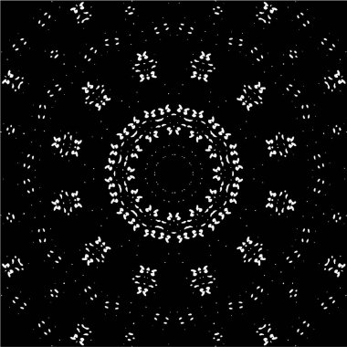 Süslü arka plan, siyah beyaz. Mandala deseni.